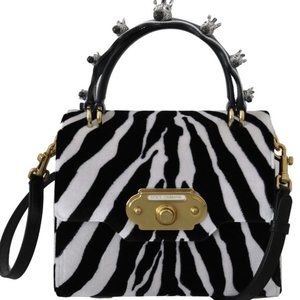 DOLCE & GABBANA Black White Zebra Crossbody WELCOME Purse Bag (SALE)